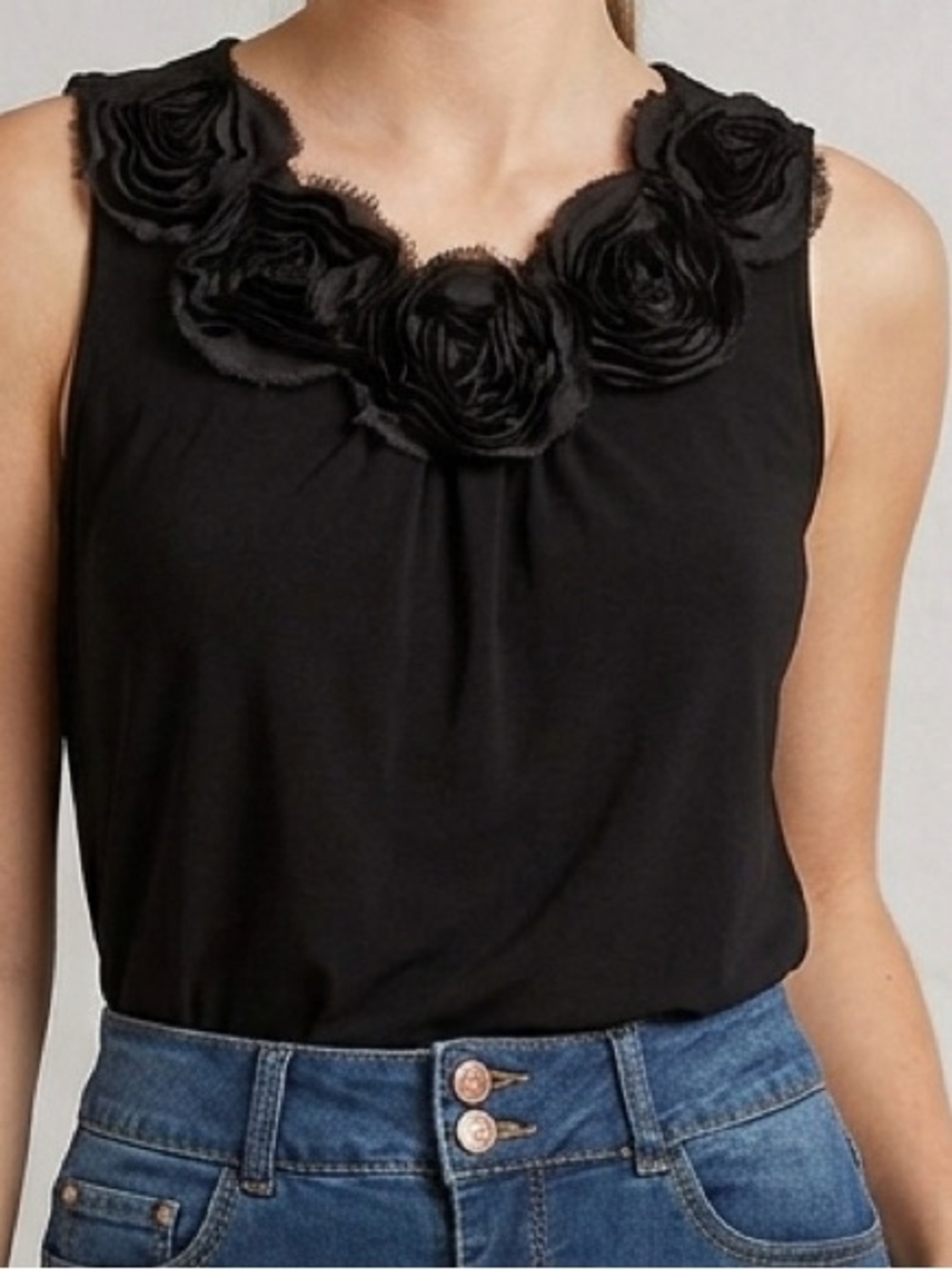 Black sleeveless top